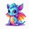 Colorful baby dragon art collection. Playful baby dragons collection with colorful bodies. Dragon smiling on a white background.