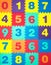 Colorful Baby Mat. Rubber foam pad for children playing. Colorful background ackground with digits.