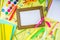 Colorful back to school stuff background