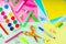 Colorful back to school stuff background