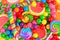 Colorful background of assorted candies