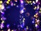 Colorful background. Circular bokeh sparkle color lights background. Magic space cosmic shiny bubbles. Colorful layout