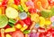 Colorful background of delicious candies