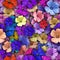 Colorful background with different flowers. Seamless