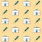 Colorful background with pattern of first aid kit and syringes animated