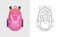 Colorful backpack of pupil. Kids school bag. Extravagant student satchel. Education and study, school backpack icon