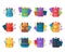 Colorful Backpacks Flat Vectors Collection