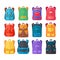 Colorful Backpacks Flat Vectors Collection