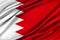 Colorful Bahrain flag waving in the wind.