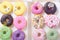 Colorful baked donuts
