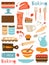 Colorful baking icons composition