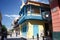 Colorful balconies facades on the street in historical center of Havana, Cuba