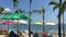 Colorful Balinese Parasols Umbrellas on Gili Island Beach Indonesia.02