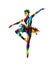 Colorful ballet dancer background