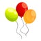 Colorful ballons icon, cartoon style