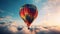 colorful balloon against a blue sky with clouds