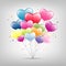 Colorful Balloon heart happy valentine, vector