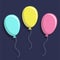 Colorful balloons, flat style