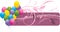 Colorful balloons with floral ornament. Banner