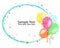 Colorful balloons frame with confetti vector