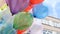 Colorful balloons with happy celebration party background