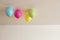 Colorful balloons hovering under the ceiling