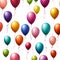 colorful balloons isolated on translucent background