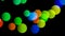 Colorful balls bouncing from the ground - seamless loop animation