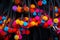 Colorful balls fabric background ,Handmade work at Thailand