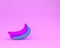 Colorful banana blue polka dots on pink pastel background. minim