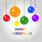 Colorful banner or greeting card. Rainbow Christmas balls. Lgbt concept. Vector illustration