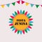 A colorful banner with the words festa on it