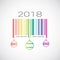 Colorful Bar Code 2018 Merry Christmas And Happy New Year Poster On White Background
