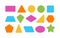 Colorful basic 2d shapes, geometric shape set - Vector