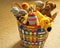 Colorful Basket with Plush Toys