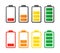 Colorful battery capacity charge icons