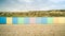 Colorful beach cabins at North Sea beach