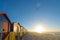 Colorful beach huts at Muizenberg Beach near Cape Town, South Africa