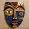Colorful Beaded Mask: Symbolic Figurative Composition In Traditional African Art