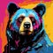 Colorful Bear: A Pop-art Inspired Abstract Painting