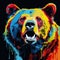 Colorful Bear In Pop Art Style: A Captivating Wildlife Mural