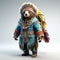 Colorful Bear Tribesmen 3d Model Design With Stylish Costume