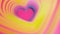 Colorful beating heart Rainbow spring. Valentine`s Day concept. Pink heart frame slow motion. Lgbt glbt sign