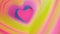 Colorful beating heart Rainbow spring. Valentine`s Day concept. Pink heart frame slow motion. Lgbt glbt sign