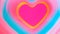 Colorful beating heart Rainbow spring. Valentine`s Day concept. Pink heart frame slow motion. Lgbt glbt sign