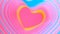 Colorful beating heart Rainbow spring. Valentine`s Day concept. Pink heart frame slow motion. Lgbt glbt sign