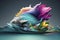 Colorful and beautiful 3D digital fish swimming, perfect for adding a pop of color