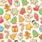 Colorful beautiful Christmas cookies icons pattern