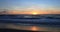 Colorful beautiful romantic sunset Pacific Ocean beach 4K