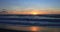 Colorful beautiful romantic sunset Pacific Ocean beach fast 4K